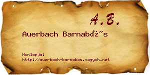 Auerbach Barnabás névjegykártya